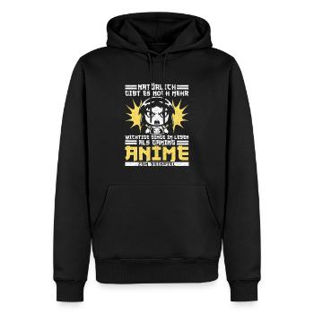 Anime wichtigere Dinge im Leben Spruch - Männer Premium Bio Hoodie - Schwarz - Vorne - Nico (187cm)