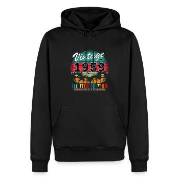 Millésime 1959 - rétro anniversaire disant 1959 - Sweat à capuche Premium bio Homme - noir - Devant - Nico (187cm)