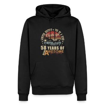 Legende 58 Jahre 58. Geburtstag Männer Frauen - Männer Premium Bio Hoodie - Schwarz - Vorne - Nico (187cm)