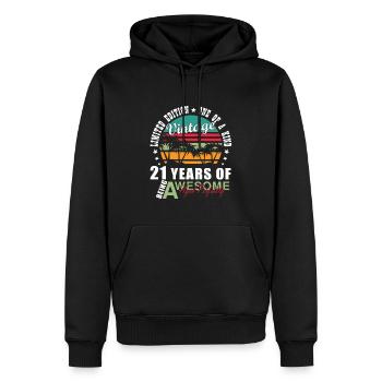 21 21 21 Cadeau d’anniversaire - Sweat à capuche Premium bio Homme - noir - Devant - Nico (187cm)