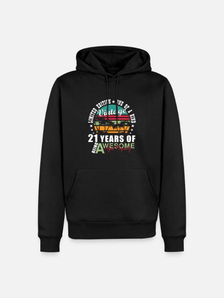 21st 21st 21st Birthday Gift - Men’s Premium Organic Hoodie - black