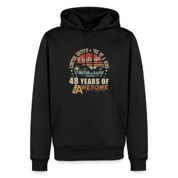 48. Geburtstag 48 Jahre Awesome Since 1976 - Männer Premium Bio Hoodie - Schwarz - Vorne - Nico (187cm)