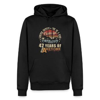 42ter 42 Jahre 42. Geburtstag Geschenk - Männer Premium Bio Hoodie - Schwarz - Vorne - Nico (187cm)