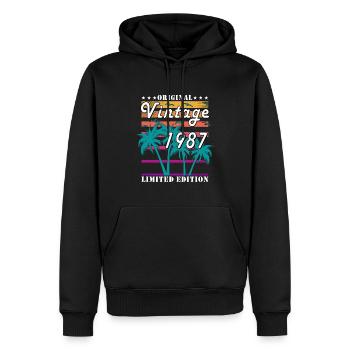 Jahrgang 1987, Jahrgang 1987 Geburtstagsgeschenk - Männer Premium Bio Hoodie - Schwarz - Vorne - Nico (187cm)
