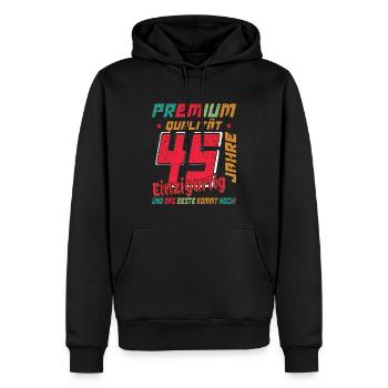 45. Geburtstag Mann Frau Vintage 45 Jahre - Männer Premium Bio Hoodie - Schwarz - Vorne - Nico (187cm)