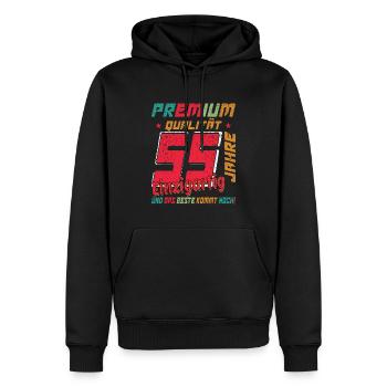 55 Jahre fünfundfünfzig Geburtstagsgeschenk 55. - Männer Premium Bio Hoodie - Schwarz - Vorne - Nico (187cm)