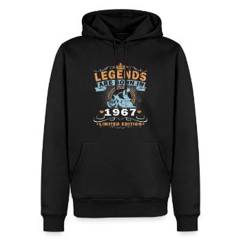Vintage Motorcycle 1967 Retro Birthday Gift 57 - Men’s Premium Organic Hoodie - black - Front - Nico (187cm)