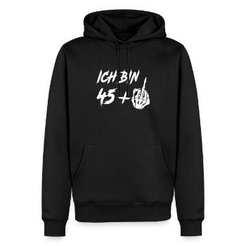 46. Geburtstag 45 + Mittelfinger 46 Jahre - Männer Premium Bio Hoodie - Schwarz - Vorne - Nico (187cm)
