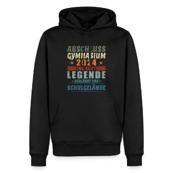 Abschluss Gymnasium 2024 - Männer Premium Bio Hoodie - Schwarz - Vorne - Nico (187cm)