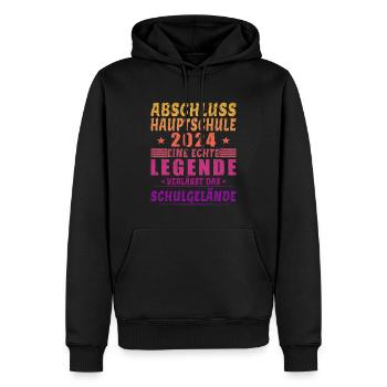 Abschluss Hauptschule 2024 - Legende Schulgelände - Männer Premium Bio Hoodie - Schwarz - Vorne - Nico (187cm)