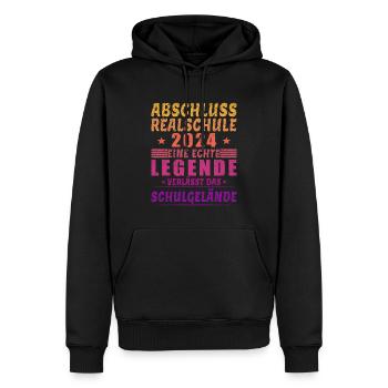 Realschulabschluss 2024 Realschule Abschluss 2024 - Männer Premium Bio Hoodie - Schwarz - Vorne - Nico (187cm)