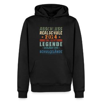 Realschulabschluss 2024 Abschluss Realschule 2024 - Männer Premium Bio Hoodie - Schwarz - Vorne - Nico (187cm)