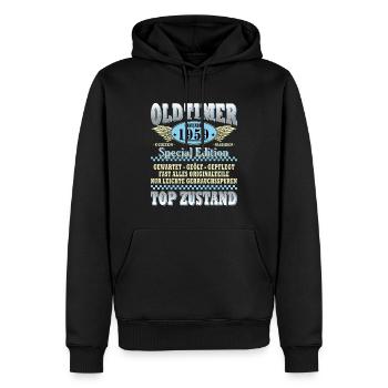 Oldtimer Baujahr 1959 65 Jahre Jubiläum - Männer Premium Bio Hoodie - Schwarz - Vorne - Nico (187cm)