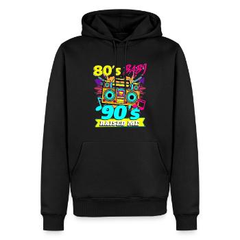 des années 80 bébé des années 90 m’a élevé - Sweat à capuche Premium bio Homme - noir - Devant - Nico (187cm)