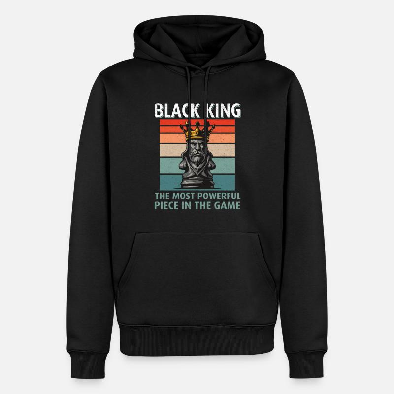 Roi d’échecs - Roi noir - Sweat à capuche Premium bio Homme - noir