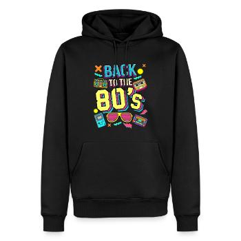 Back to the 80s Kasette Vintage & Retro Geschenk - Männer Premium Bio Hoodie - Schwarz - Vorne - Nico (187cm)