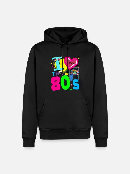 I Love the 80s - 80er 80iger Jahre - Männer Premium Bio Hoodie - Schwarz