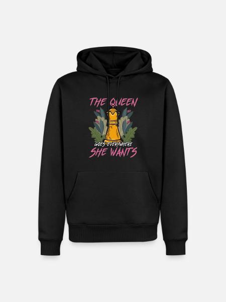 Chess queen lady - Men’s Premium Organic Hoodie - black