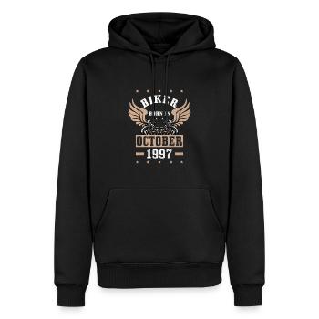 Vintage October 1997 27th Anniversary - Men’s Premium Organic Hoodie - black - Front - Nico (187cm)