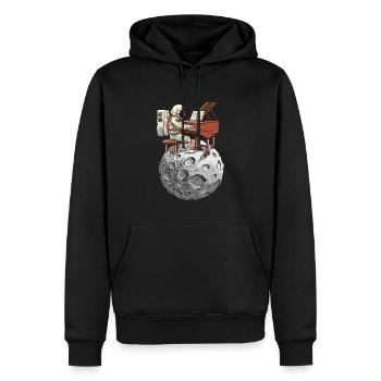 Astronaut Astronautin Klavier Flügel Mond - Männer Premium Bio Hoodie - Schwarz - Vorne - Nico (187cm)