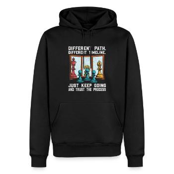 Schach Spruch lustig - Männer Premium Bio Hoodie - Schwarz - Vorne - Nico (187cm)