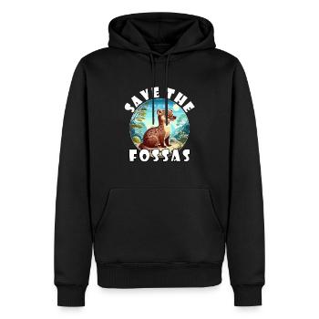 Save the Fossas - Fossa Spruch - Save Fossas - Männer Premium Bio Hoodie - Schwarz - Vorne - Nico (187cm)