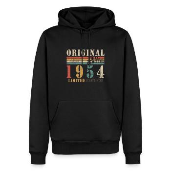 Old School 1954 - Born 1954 - Men’s Premium Organic Hoodie - black - Front - Nico (187cm)