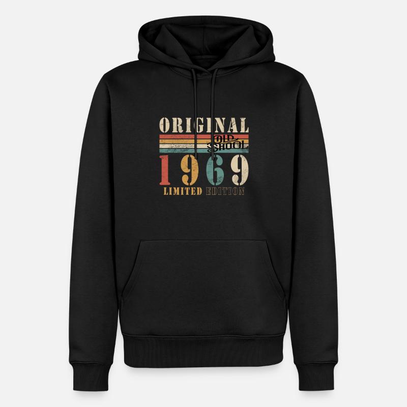 Old School 1969 - Né en 1969 - Sweat à capuche Premium bio Homme - noir