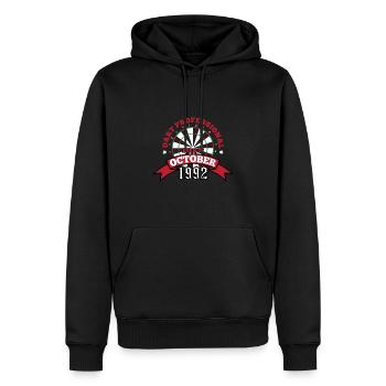 Darts Dartboard 1992 October Birthday - Men’s Premium Organic Hoodie - black - Front - Nico (187cm)