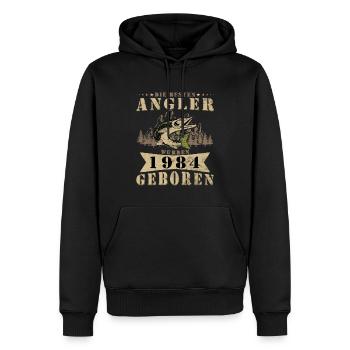 Angler 1984 Geburtstag Angeln Angelschein - Männer Premium Bio Hoodie - Schwarz - Vorne - Nico (187cm)