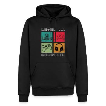Level 11 Complete 11.Geburtstag Gamer Gaming - Männer Premium Bio Hoodie - Schwarz - Vorne - Nico (187cm)