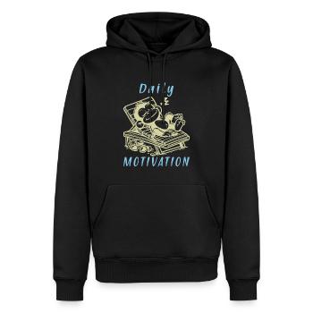 Daily Motivation Monkey - Loafers Sleep Tired - Men’s Premium Organic Hoodie - black - Front - Nico (187cm)
