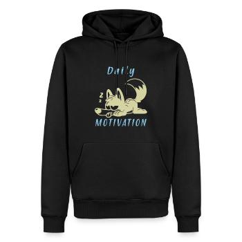 Daily Motivation Wolf - Mocassins Dormir Fatigués - Sweat à capuche Premium bio Homme - noir - Devant - Nico (187cm)