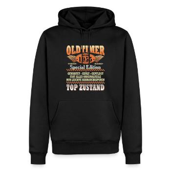 69. GEBURTSTAG OLDTIMER 1955 - Männer Premium Bio Hoodie - Schwarz - Vorne - Nico (187cm)