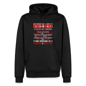 27 Geburtstag 27 Jahre Mann 27 jahre legende 27 - Männer Premium Bio Hoodie - Schwarz - Vorne - Nico (187cm)