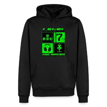 Geburtstag Gamer Level 7 Unlocked 7 Geburtstag - Männer Premium Bio Hoodie - Schwarz - Vorne - Nico (187cm)