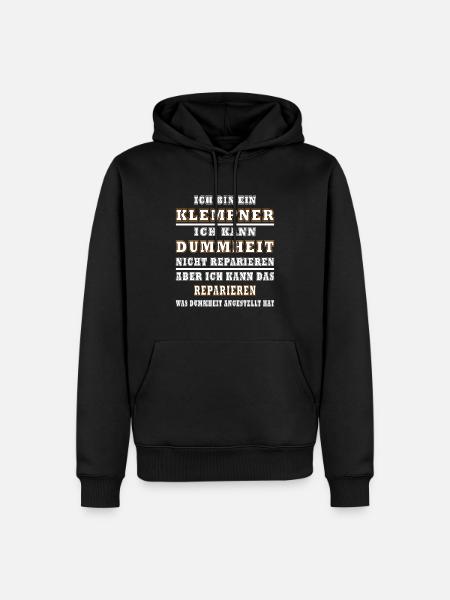 Klempner Dummheit Reparaturen - Männer Premium Bio Hoodie - Schwarz