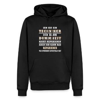 Techniker Dummheit Humor Handwerker - Männer Premium Bio Hoodie - Schwarz - Vorne - Nico (187cm)