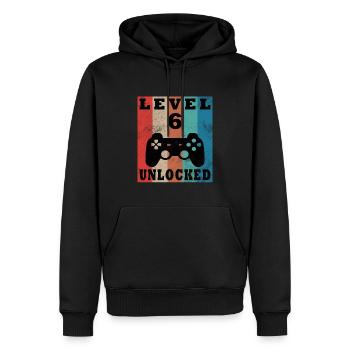 6th Birthday Level 6 Gamer Gift - Men’s Premium Organic Hoodie - black - Front - Nico (187cm)