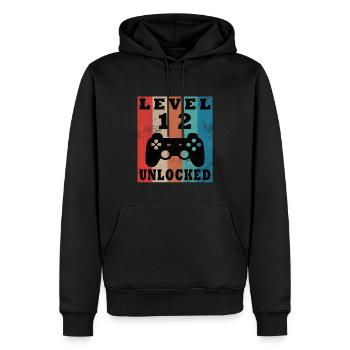 12. Geburtstag Level 12 Gamer Geschenk - Männer Premium Bio Hoodie - Schwarz - Vorne - Nico (187cm)