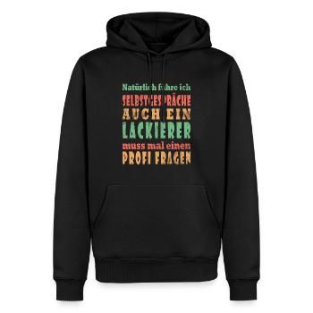 Lustig Selbstgespräche Lackierer Autolackierer - Männer Premium Bio Hoodie - Schwarz - Vorne - Nico (187cm)