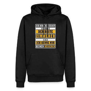 Bester Zimmerer Spruch Sprüche - Männer Premium Bio Hoodie - Schwarz - Vorne - Nico (187cm)