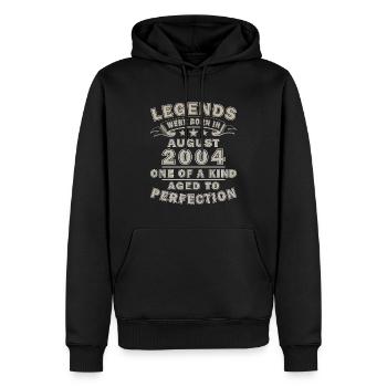 20ème Anniversaire Original Août 2004 Millésime 2004 - Sweat à capuche Premium bio Homme - noir - Devant - Nico (187cm)