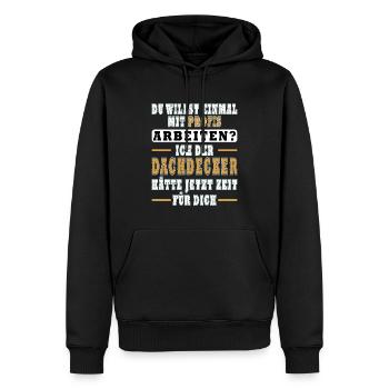 Dachdecker T-Shirt Profi Dachdecker Geschenk - Männer Premium Bio Hoodie - Schwarz - Vorne - Nico (187cm)