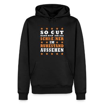 Schreiner Rente Ruhestand - Männer Premium Bio Hoodie - Schwarz - Vorne - Nico (187cm)