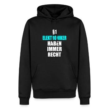 Elektroniker haben Recht Elektro Elektriker - Männer Premium Bio Hoodie - Schwarz - Vorne - Nico (187cm)