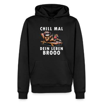 Faultier Chill Mal chilliges Faultier - Männer Premium Bio Hoodie - Schwarz - Vorne - Nico (187cm)