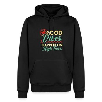 Drôle de bateau dictons capitaine - Sweat à capuche Premium bio Homme - noir - Devant - Nico (187cm)