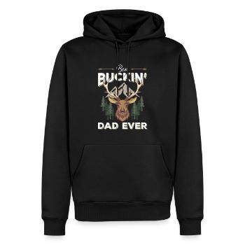 Waidmannsheil, Hirschkopf, Jagd, Jäger - Männer Premium Bio Hoodie - Schwarz - Vorne - Nico (187cm)