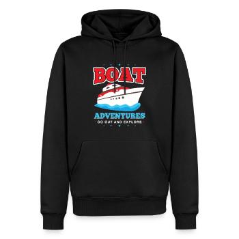 Fischer Boot Angel Ausflug und Abenteuer Fischen - Männer Premium Bio Hoodie - Schwarz - Vorne - Nico (187cm)